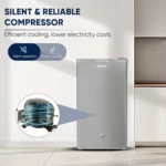 ⁦ثلاجة نيكاي 3 قدم - 85 لتر - ستيل - NRF110N23S⁩ - الصورة ⁦4⁩