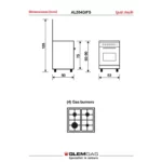 ⁦AL554GIFS فرن جليم غاز 50*53، 4 شعلات غاز، أمان تام ـ أستيل⁩ - الصورة ⁦12⁩