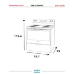 ⁦فرن مابي كهرباء 4 عيون - أبيض - EML27WWF0⁩ - الصورة ⁦3⁩